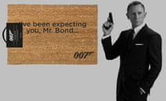 CurePink Rohožka James Bond 007: I've Been Expecting You (60 x 40 cm) hnědá