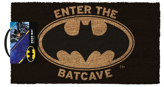 CurePink Rohožka DC Comics|Batman: Welcome To The Batcave (60 x 33 cm) černá