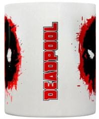 CurePink Keramický hrnek Marvel|Deadpool: Splat (objem 315 ml) bílý