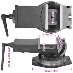 Vidaxl Sklopno-otočný svěrák 160 mm