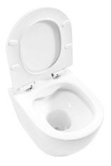 REA Závěsná wc mísa carter se sedátkem slim, rimless, bílá (REA-C1400)