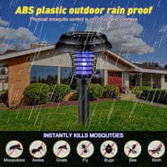 Netscroll 2x solární lampa proti komárům, vodotěsná, zabíječ komárů a lampa na odhánění komárů, bez chemikálií, pohybový senzor, venkovní nebo vnitřní použití, lampa proti hmyzu, BugHunt