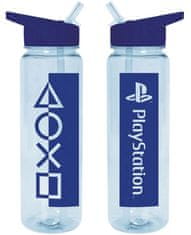 CurePink Plastová láhev na pití Playstation: Modrý tón (objem 700 ml)