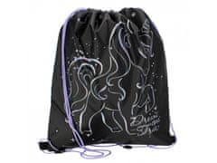 sarcia.eu Holo jednorožec Černá taška na boty, školní taška přes rameno 39x33 cm STARPAK 