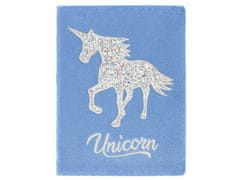 sarcia.eu Plyšový modrý diář/zápisník Unicorn s linkami A5 