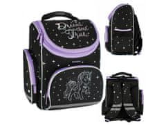 sarcia.eu Unicorn holo černý školní batoh pro dívky, školní batoh 37x32x22cm 