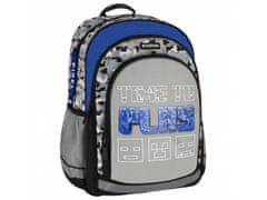 sarcia.eu Pixel Šedý školní batoh pro kluka, prostorný 40x29x20cm STARPAK 