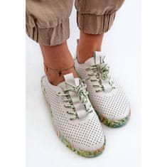 Šněrovací boty z přírodní kůže White velikost 38