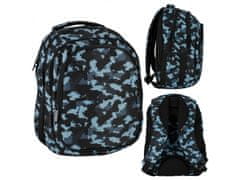 sarcia.eu Modrý camo batoh pro mládež, školní batoh pro kluka 43x35x21cm STARPAK 