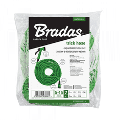 Bradas Flexibilní, smršťovací zahradní hadice 5-15m s postřikovačem - zelená TRICK HOSE BR-WTH0515GR-T-L