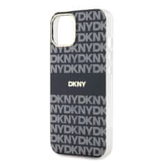 DKNY Zadní Kryt PC/TPU Repeat Pattern Tonal Stripe Magsafe pro iPhone 13 černý