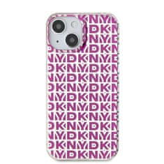 DKNY Zadní Kryt PC/TPU Repeat Pattern pro iPhone 15 růžový