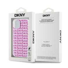 DKNY Zadní Kryt PC/TPU Repeat Pattern pro iPhone 15 růžový