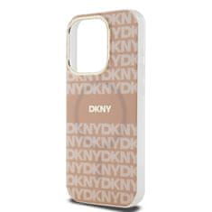 DKNY Zadní Kryt PC/TPU Repeat Pattern Tonal Stripe Magsafe pro iPhone 13 Pro růžový