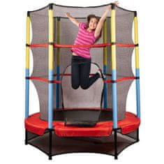 KIK KX3936_1 Dětská zahradní trampolína 140 cm červeno-modrá