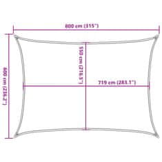 Vidaxl Plachta proti slunci 160 g/m² bílá 6 x 8 m HDPE