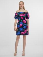 Orsay Růžovo-černé dámské květované šaty 38