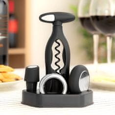 InnovaGoods Set of Wine with Spiral Corkscrew and Accessories Vinstand InnovaGoods 5 Pieces 