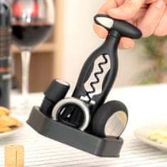 InnovaGoods Set of Wine with Spiral Corkscrew and Accessories Vinstand InnovaGoods 5 Pieces 