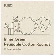 PURITO Purito - Inner Green Reusable Cotton Rounds - Bambusovo-bavlněné tamponky 10 ks 