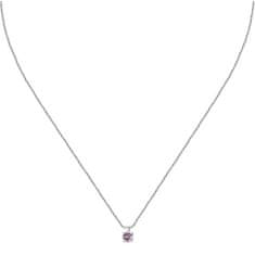 La Petite Story Stříbrný náhrdelník s růžovým zirkonem Silver LPS10AWV10