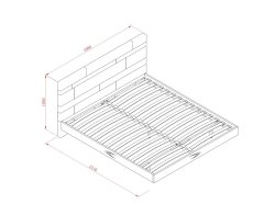 Veneti Manželská postel 180x200 MELOSIA s nočními stolky - cementově zelená / šedá