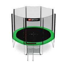 Hs Hop-Sport Trampolína 10ft zelená s vnější ochrannou sítí - 4 podpůrné tyče