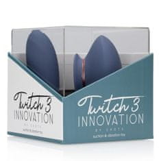 Shots Toys Shots Innovation Twitch 3  Rechargeable Vibrator and Suction Blue/Grey