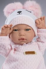 Guca 959 ANDREA - realistická panenka miminko se zvuky a měkkým látkovým tělem - 38 cm
