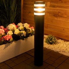 LUMILED Zahradní lampa E27 kulatý venkovní sloupek RINGO černý 60cm