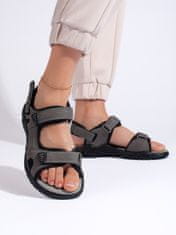 Amiatex Luxusní šedo-stříbrné sandály dámské na plochém podpatku, odstíny šedé a stříbrné, 36