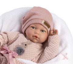 Guca 10220 BLANCA - realistická panenka miminko se zvuky a měkkým látkovým tělem - 38 cm