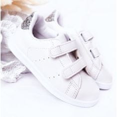 Dětská tenisová obuv na suchý zip bílo-stříbrná velikost 25