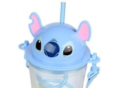 sarcia.eu Disney Stitch Transparentní kelímek s brčkem/lahev na vodu 450 ml 