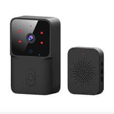 Netscroll Chytrý bezdrátový domácí video zvonek s kamerou, domácí zvonek s nočním světlem, detektor pohybu, ovládání přes WIFI a telefon, USB nabíjení, možnost komunikace - dvousměrný zvuk, Bell