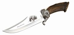Muela BF-ELEPHANT Big Five sběratelský lovecký nůž 24 cm, slon, paroh, stříbro, zlato, pouzdro