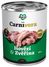 MARTY konz. pro kočky ProCarnivora-hovězí+zvěř 400g