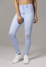 Urban Classics Dámské úzké džínové kalhoty s vysokým pasem - modré Velikost: 28