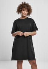Urban Classics Dámské šaty Boxy s krajkovým lemem černé Velikost: 3XL