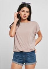 Urban Classics Dámské tričko s prodlouženým ramenem pudrová růžová Velikost: XS