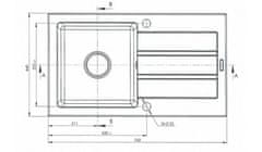 PYRAMIS Kuchyňský granitový dřez NEXT 76x44 1B 1D black (70.006.801)