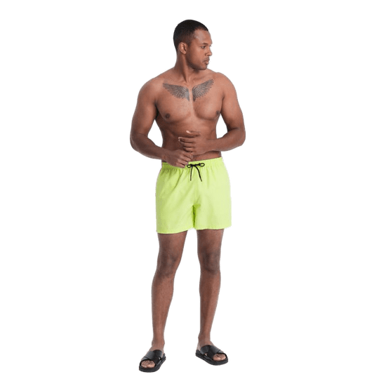 OMBRE Neonové pánské plavecké šortky limetkově zelené MDN125869