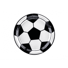 PartyDeco Papírové talíře Fotbal 18cm, 6ks