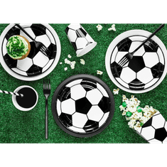 PartyDeco Papírové talíře Fotbal 18cm, 6ks