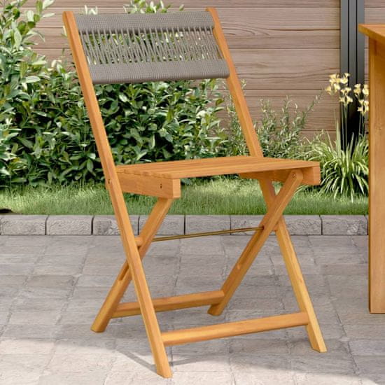 Petromila Bistro židle 2 ks šedé masivní akáciové dřevo a polypropylen