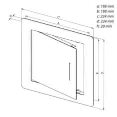 HACO Dvířka revizní EXKLUZIV nerez NDE, 200 x 200 mm 0163