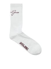 Jack&Jones 5 PACK - pánské ponožky JACLUKAS 12259024 White