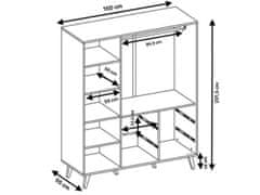 IDZCZAK MEBLE Šatní skříň 4S3D 19 FIGO 150 cm bílá