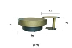 Veneti Set 2 designových konferenčních stolků AMARO - černý / zlatý