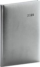 Grooters NOTIQUE Týdenní diář Balacron 2025, stříbrný, 18 x 25 cm